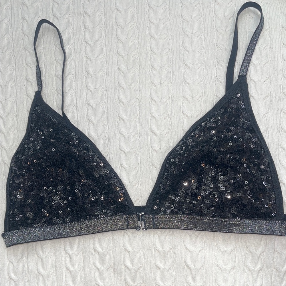 Victoria's Secret Black Sequin Bralette